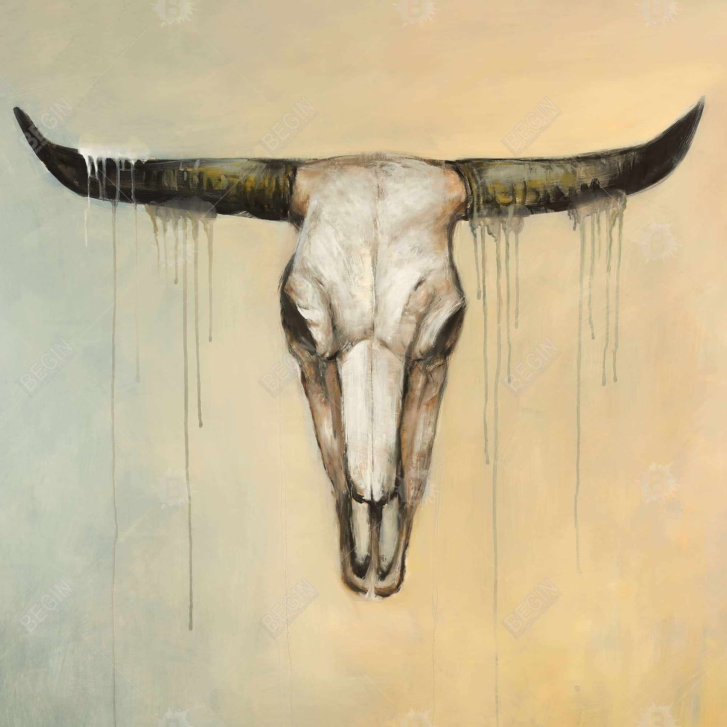 Bull skull - 08x08 Print on canvas