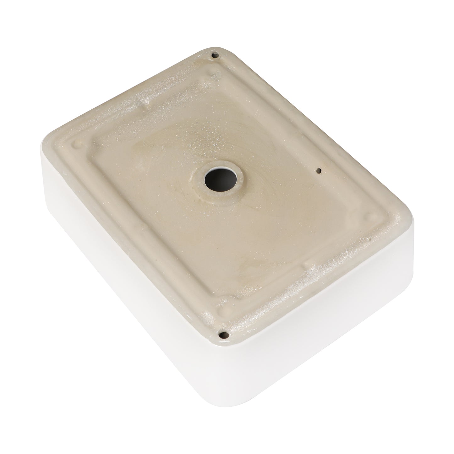 19"x15" White Ceramic Rectangular Vessel Bathroom Sink