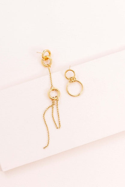 Asymmetrical Circle Drop Earrings