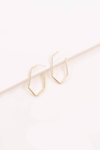 Geometric Drop Hoop Earrings