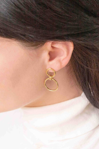 Asymmetrical Circle Drop Earrings