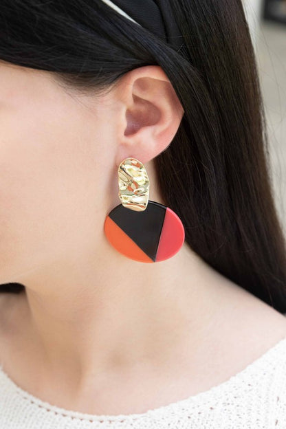 Color Block Drop Earrings