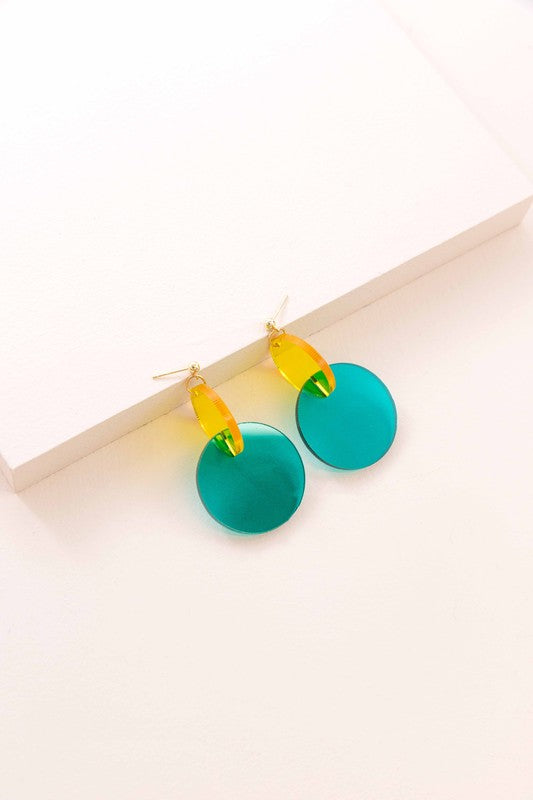 Clear Color Pop Drop Earrings