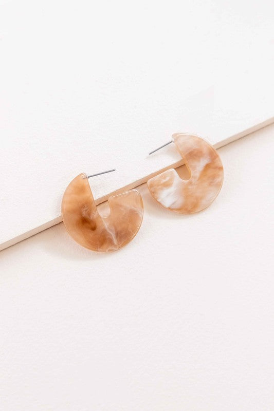 Marble Half Hoop Earrings