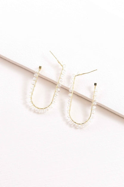 Beaded Racetrack Hoop Earrings