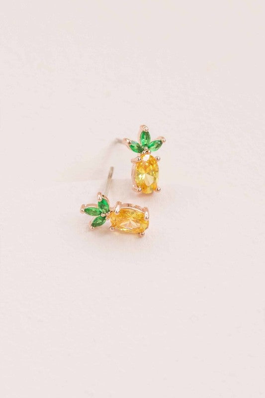 Groove On Pineapple Stone Earring Set