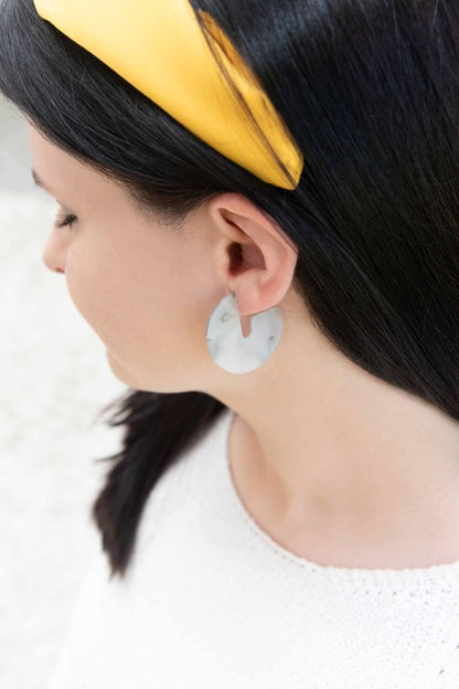 Marble Half Hoop Earrings