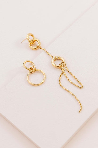 Asymmetrical Circle Drop Earrings