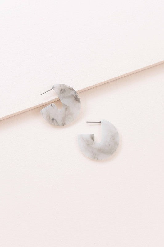 Marble Half Hoop Earrings