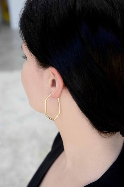 Geometric Drop Hoop Earrings