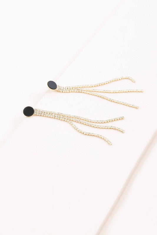 Black Dot Dangle Earrings