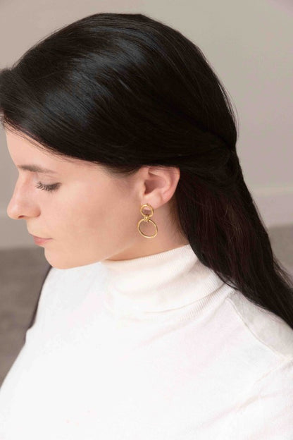 Asymmetrical Circle Drop Earrings