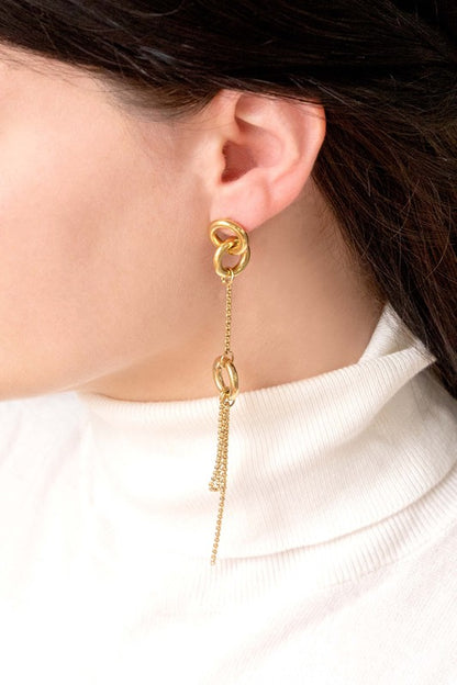 Asymmetrical Circle Drop Earrings