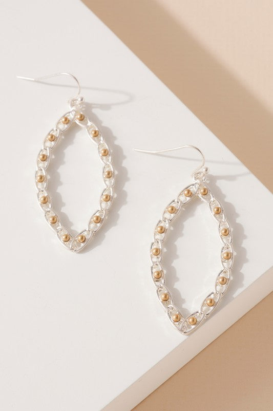 Leaf Shaped Chain Dangling Earrings