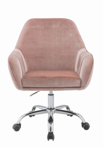 ACME Eimer Office Chair in Peach Velvet & Chrome 92504