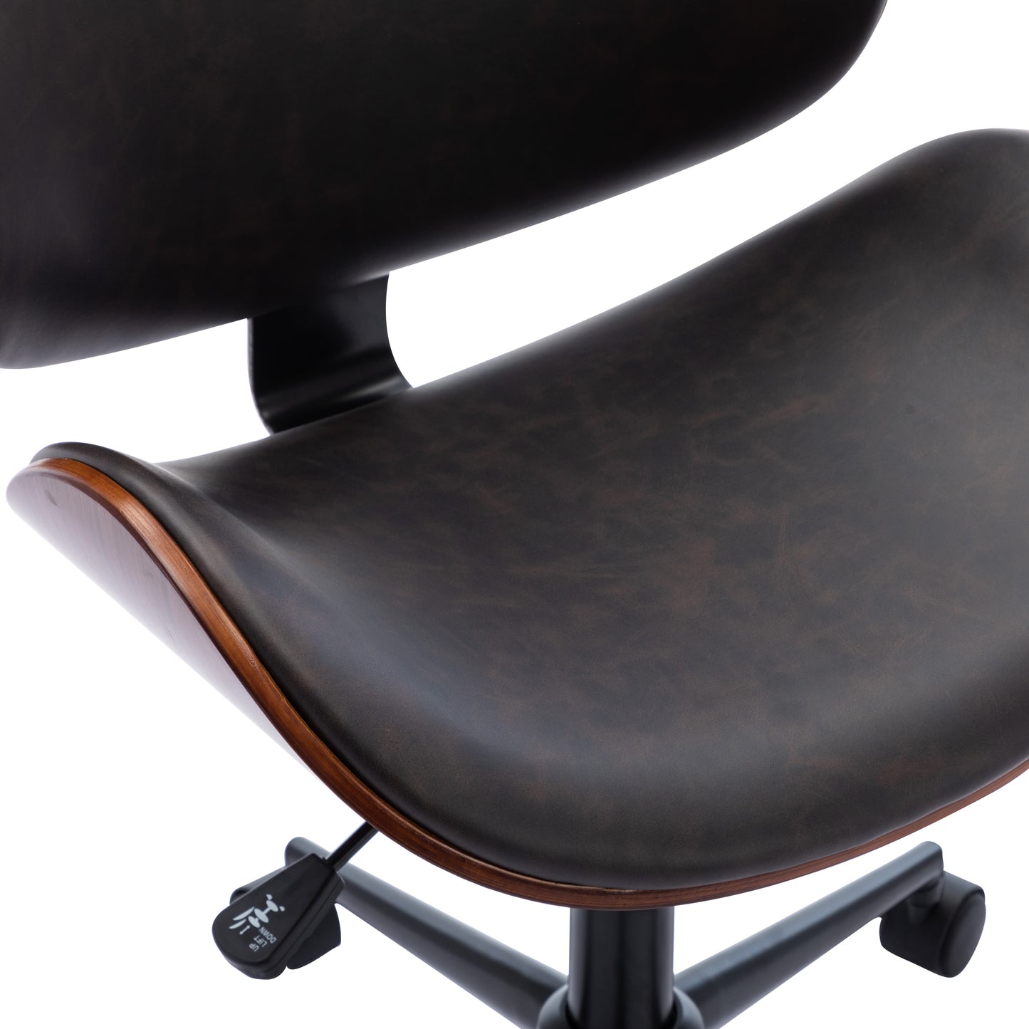 HengMing Bentwood Adjustable Office Chair , Mix color PU Leather Upholstery and black foot