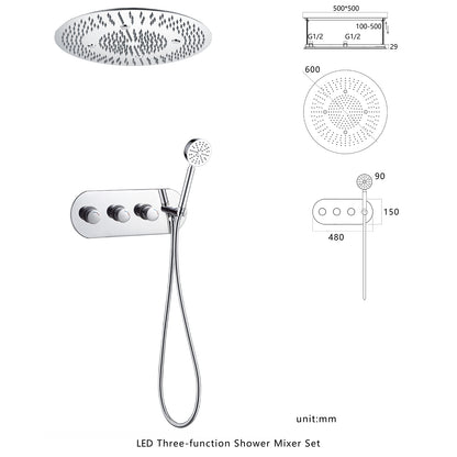 2-Handle 2-Spray High Pressure Wall Mount Shower Faucet in Polished Chrome (Valve Included)