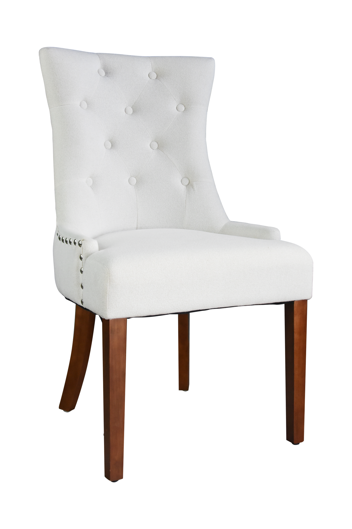 LYHome Mordern Fabric Dining Chairs, 2-Pcs Set, Iceam cream white