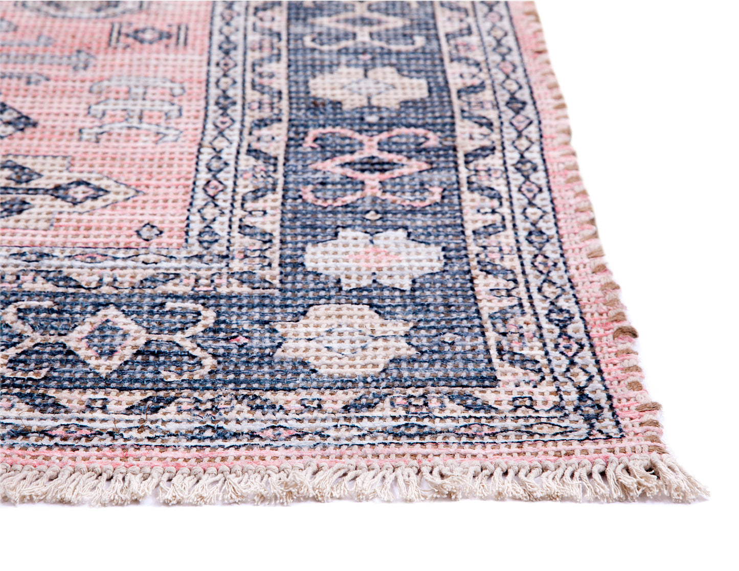 Blue/Natural/Coral/Ivory Area Rug