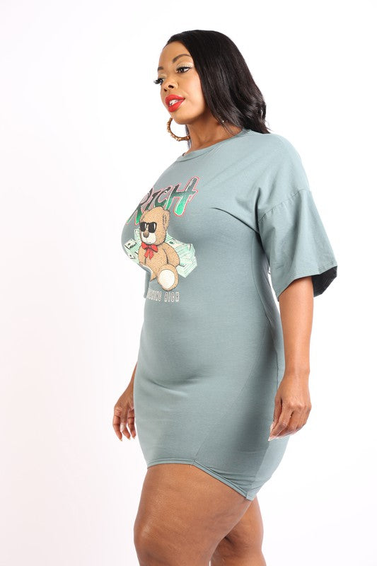 Rich bear printed t shirt dress