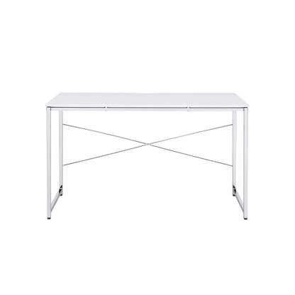 ACME Tennos Writing Desk, White & Chrome Finish 93190