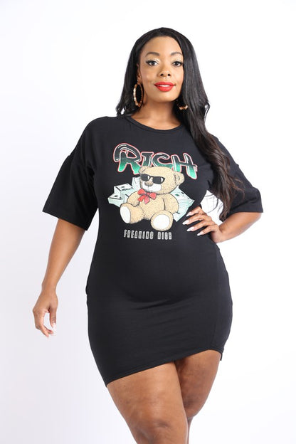 Rich bear printed t shirt dress