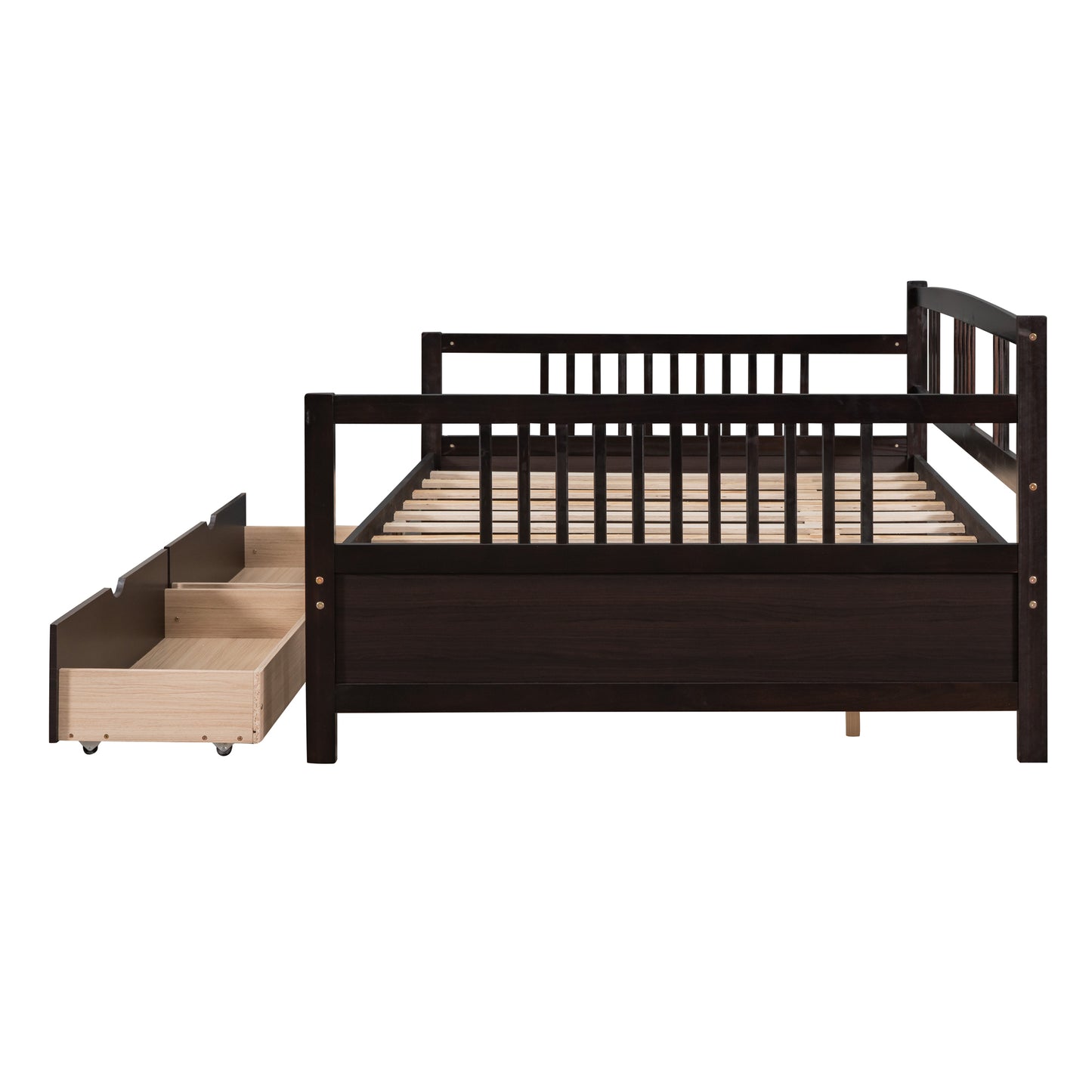 Full Size Daybed Wood Bed with Two Drawers,Espresso（OLD  SKU:LP000058AAP）