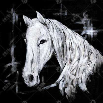 Abstract horse profile view - 32x32 Print on canvas