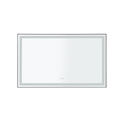 84in. W x48 in. H Framed LED Single Bathroom Vanity Mirror in Polished Crystal  Bathroom Vanity LED Mirror with 3 Color Lights Mirror for Bathroom Wall