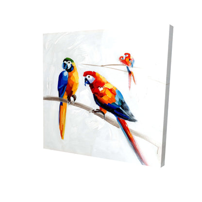 Parrots on a branch - 08x08 Print on canvas