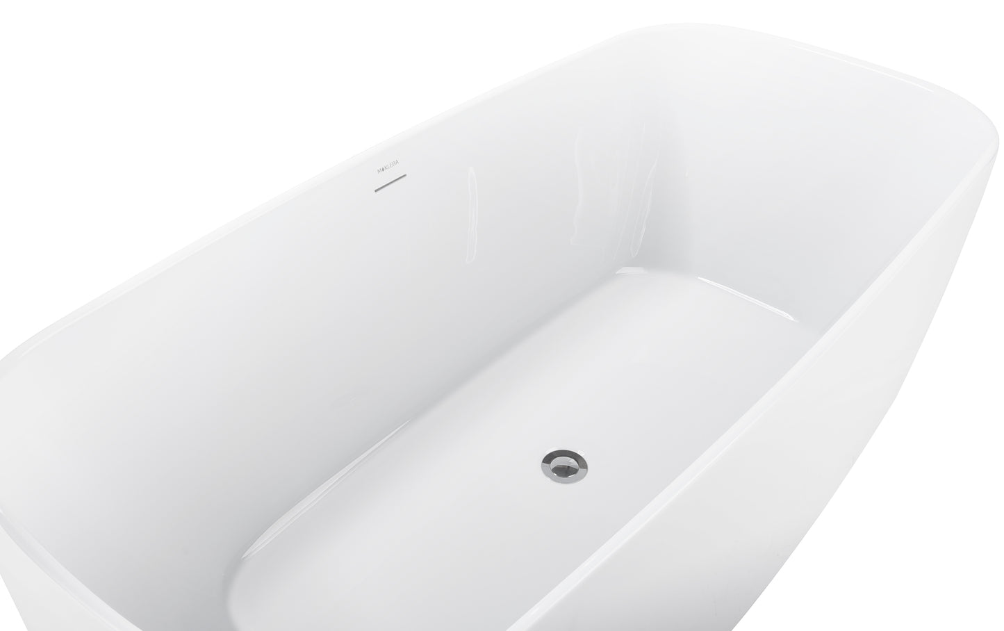 59" 100% Acrylic Freestanding Bathtub，Contemporary Soaking Tub，white bathtub