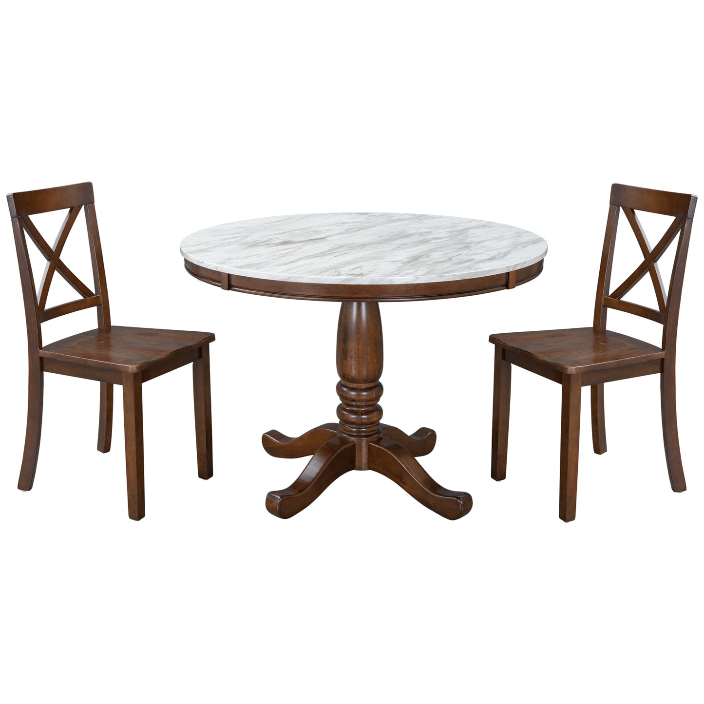 Orisfur. 5 Pieces Dining Table and Chairs Set for 4 Persons, Kitchen Room Solid Wood Table with 4 Chairs