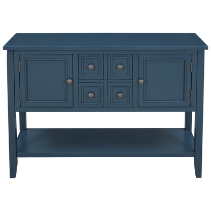 TREXM  Cambridge Series Buffet Sideboard Console Table with Bottom Shelf (Light Navy)