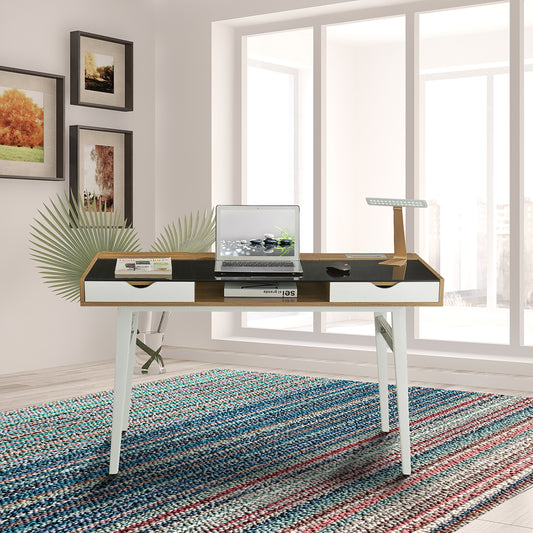 Techni Mobili Compact Computer Desk with Multiple Storage, Walnut