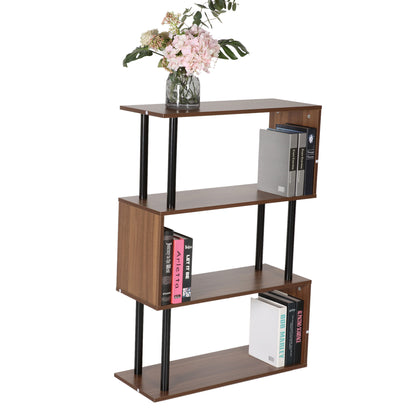 3-Tier Geometric Bookcase, Chestnut