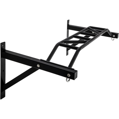 47" Pull Up Bar Wall Mounted Multi-Grip w/Hangers for Punching Strength Training