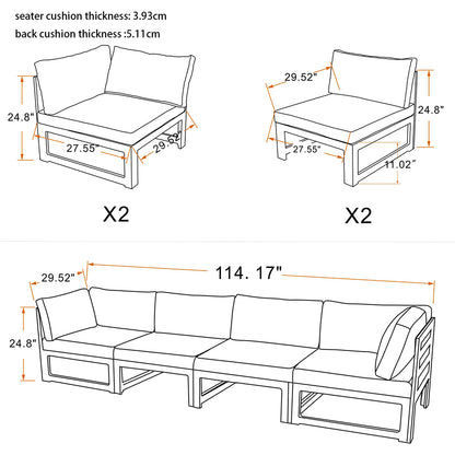 Outdoor sofa 4 pieces