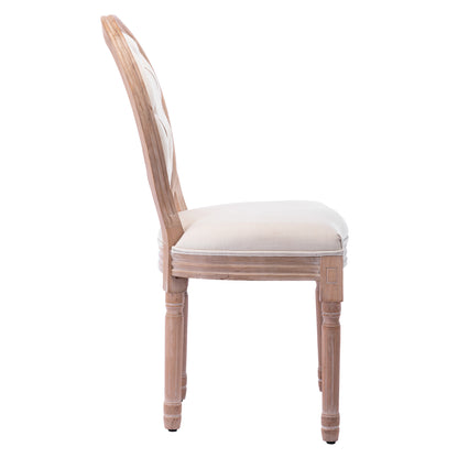 HengMing Upholstered Fabrice French Dining  Chair with rubber legs,Set of 2