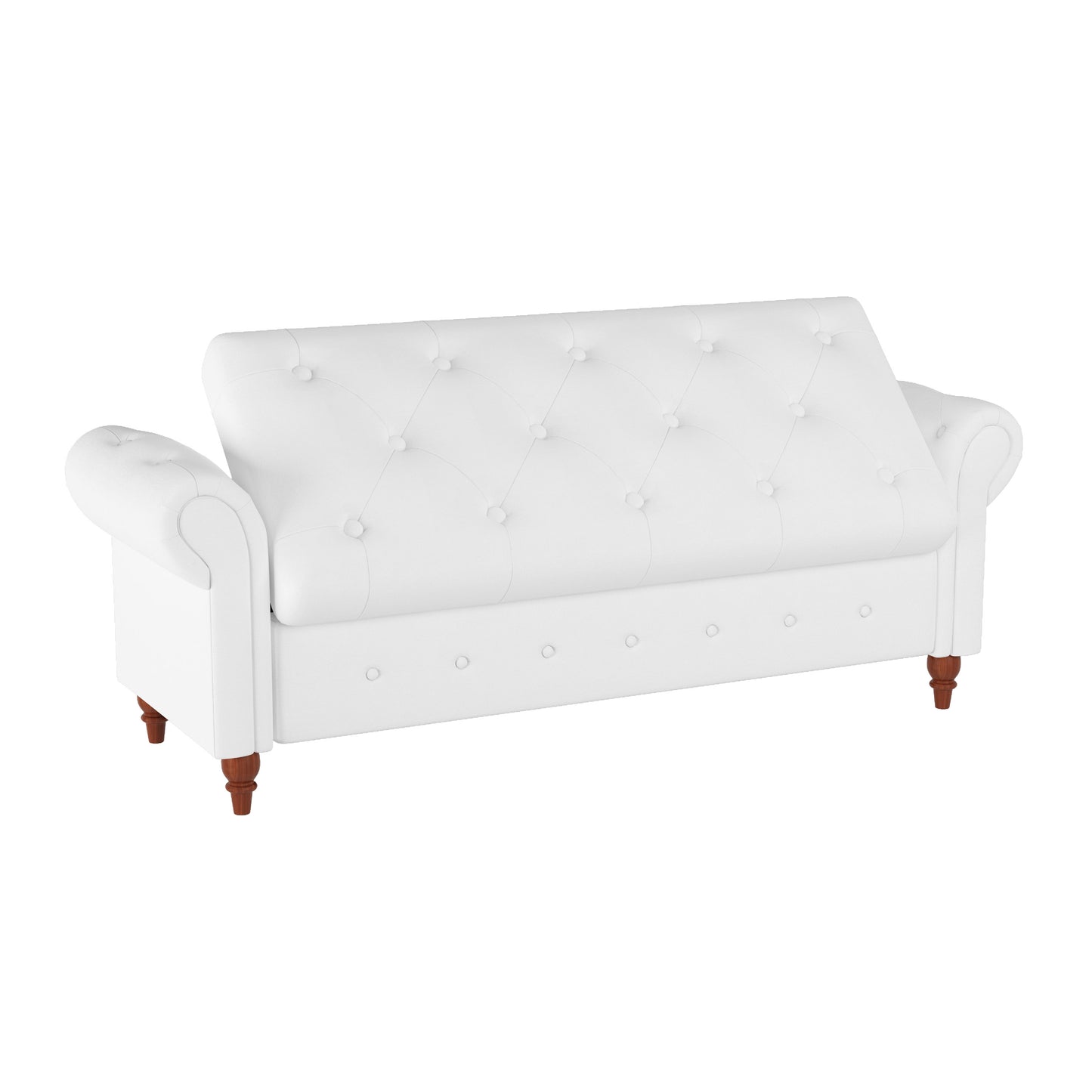 63" Bed Bench Cream White Fabric