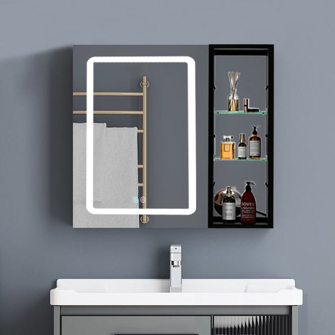 30x30 Inch Bathroom Medicine Cabinets Surface Mounted Cabinets With Lighted Mirror Left Defogging, Small Cabinet No Door