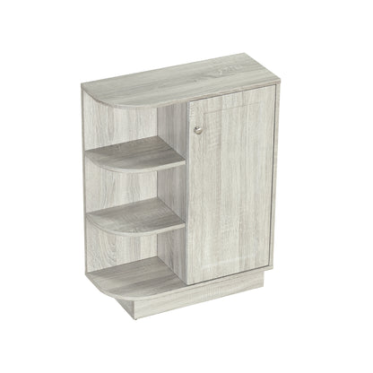 Open Style Shelf Cabinet with Adjustable Plates Ample Storage Space Easy to Assemble, Oak