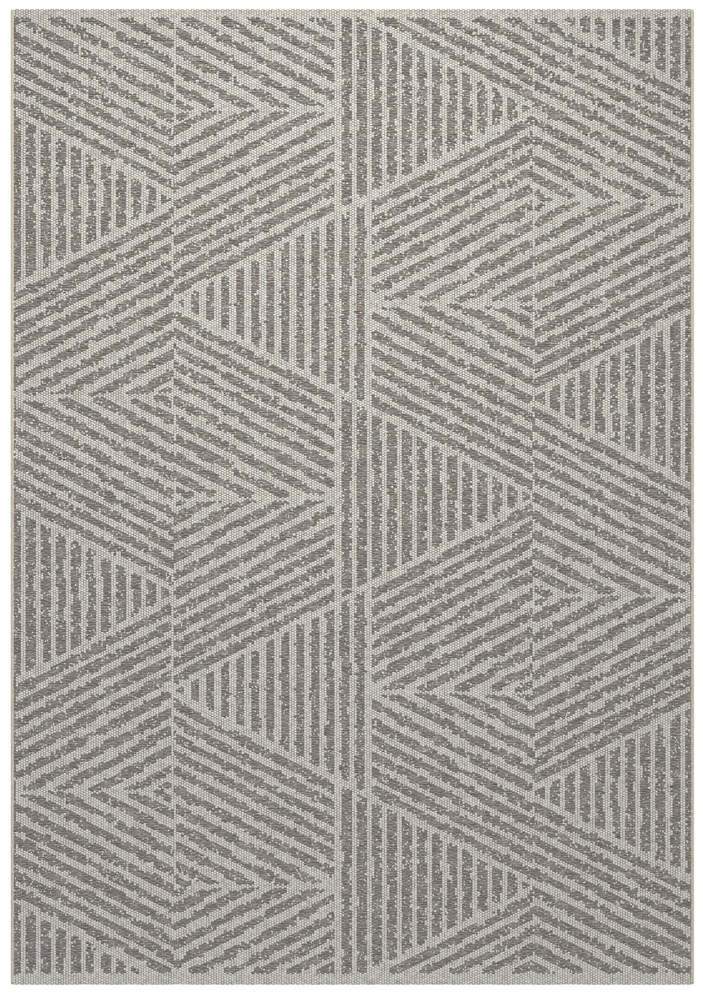 Pyramids Stone Neutral Indoor / Outdoor Polypropylene Area Rug 8x10