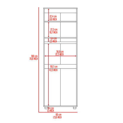 Chagrin 2-Shelf Rectangle Armoire  Black Wengue