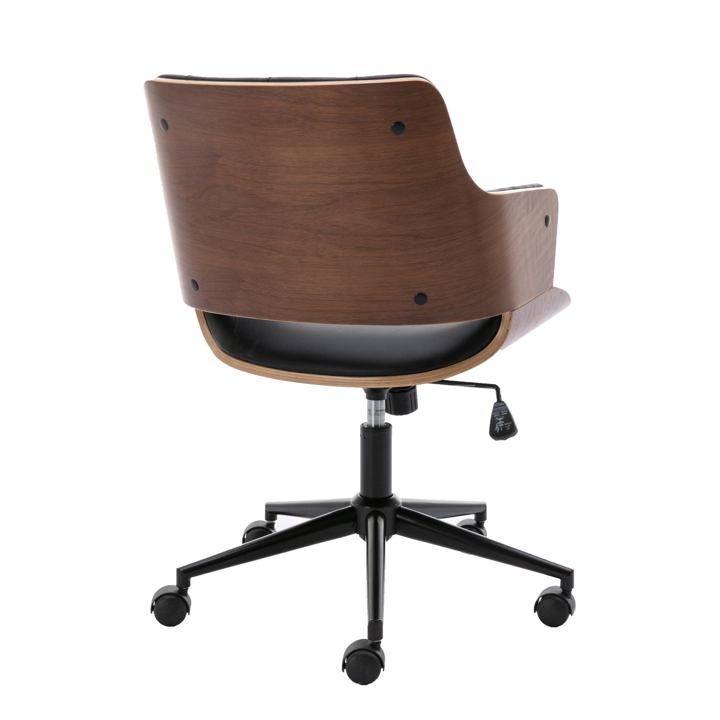 HengMing Bentwood Adjustable Office Chair , black PU Leather Upholstery and black foot