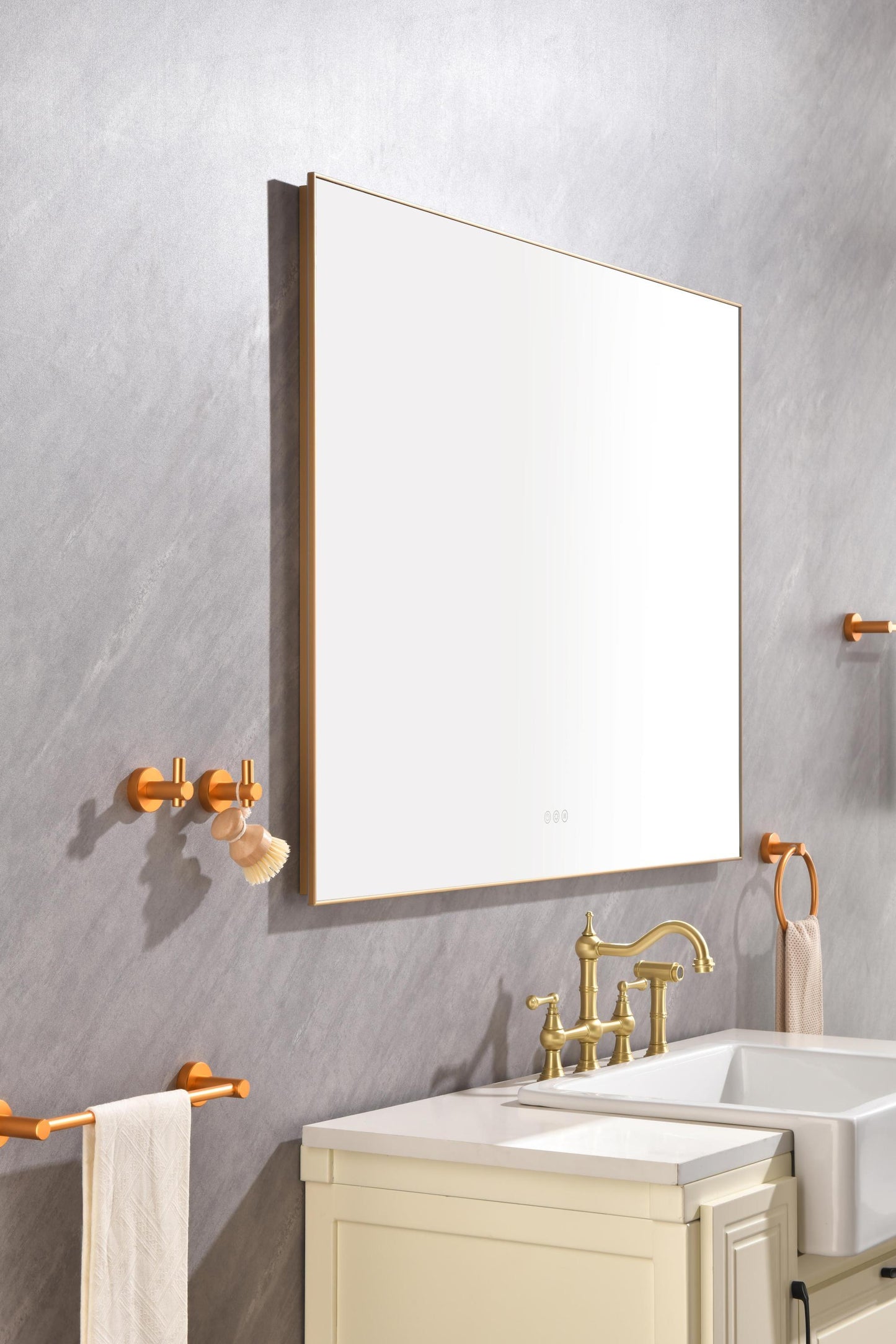 Super Bright Led Bathroom Mirror with Lights, Metal Frame Mirror Wall Mounted Lighted Vanity Mirrors for Wall, Anti Fog Dimmable Led Mirror for Makeup, Horizontal/Verti