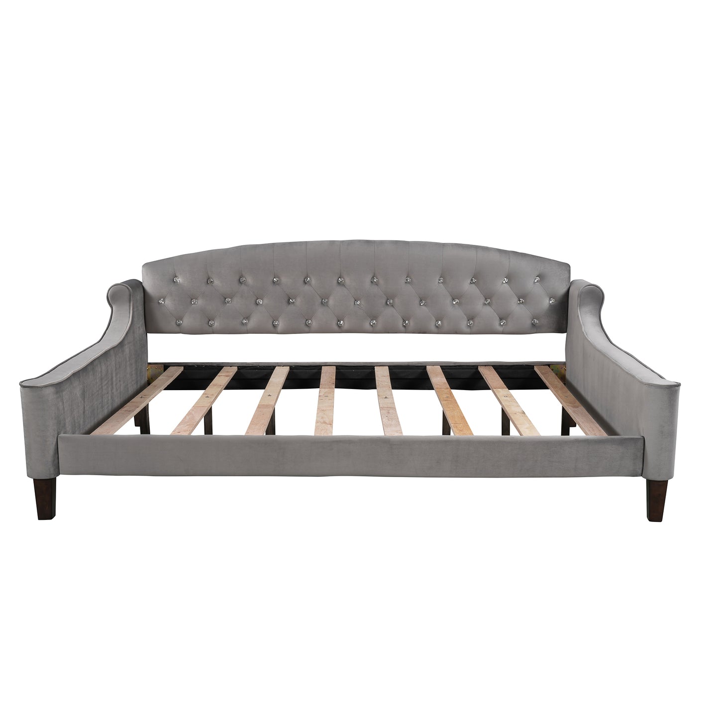 Modern Luxury Tufted Button Daybed,Full,Gray