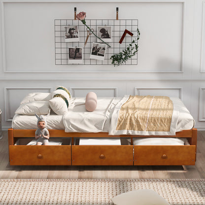 Orisfur. Twin Size Platform Storage Bed with 3 Drawers