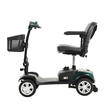 Four wheels Compact Travel Mobility Scooter with 300W Motor for Adult-300lbs, EMERALD