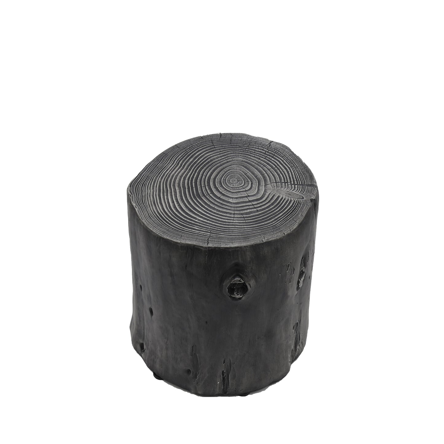 Outdoor Faux Wood Stump Side Table Coffee Table,Side table ,End Table Accent table Round Dark Grey