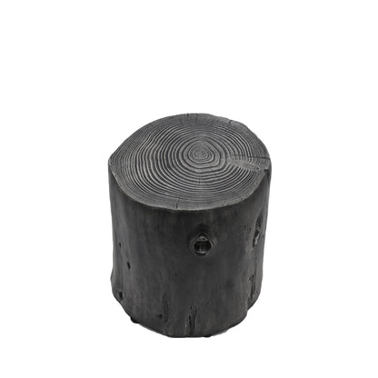 Outdoor Faux Wood Stump Side Table Coffee Table,Side table ,End Table Accent table Round Dark Grey